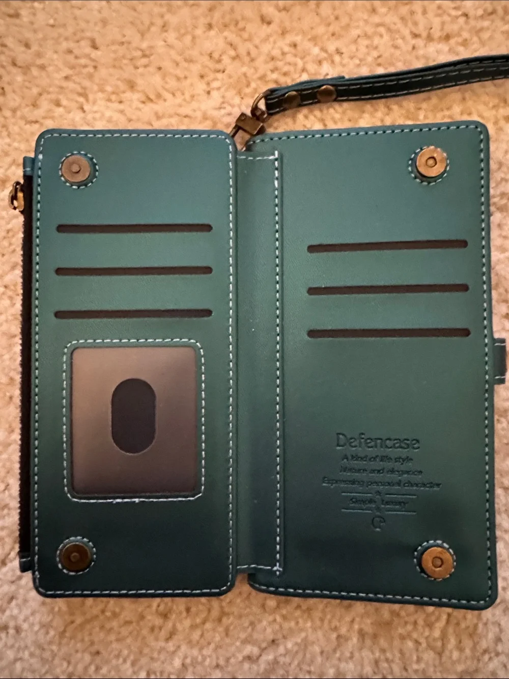 Defencase Teal Wristlet Wallet Phone Case (iPhone 6 Plus/7 Plus/8 Plus)